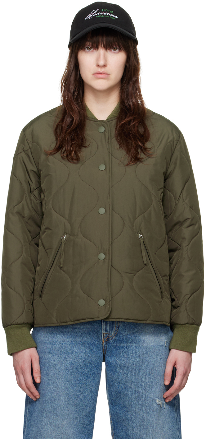 Shop Apc Khaki Camilla Bomber Jacket In Jac Military Kaki