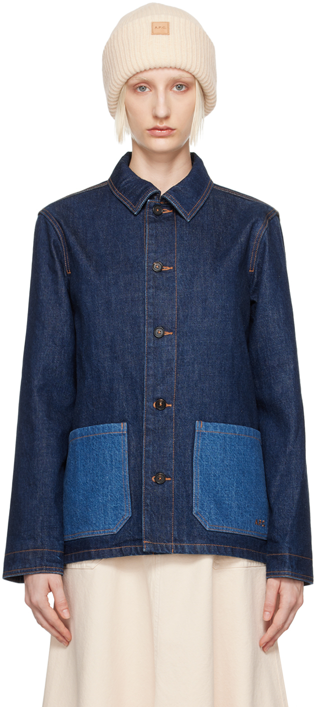 【関税込み】A.P.C. インディゴ Anthonin デニムジャケット A.p.c. ウィメンズ デニムジャケット | SSENSE 日本