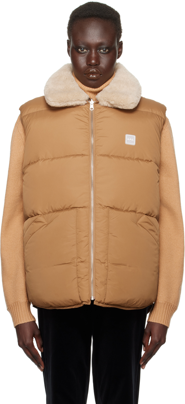 Tan puffer vest online