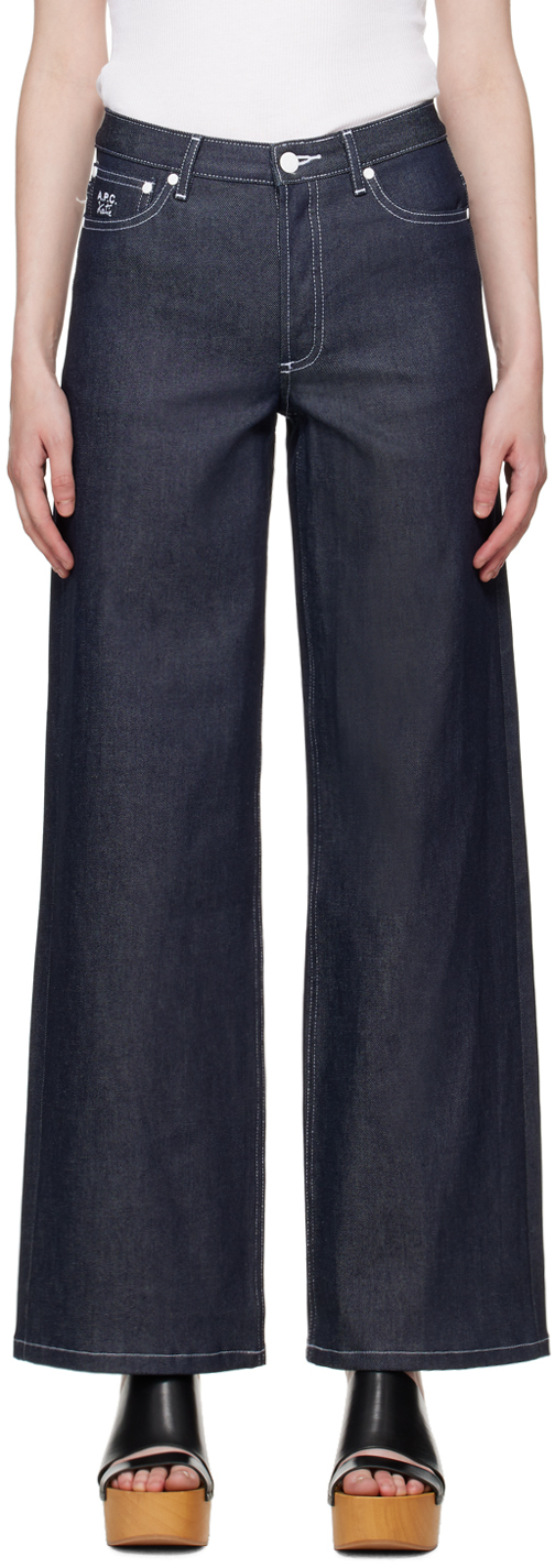 Shop Apc Indigo Katie Holmes Edition Elisabeth Jeans In Iai Indigo