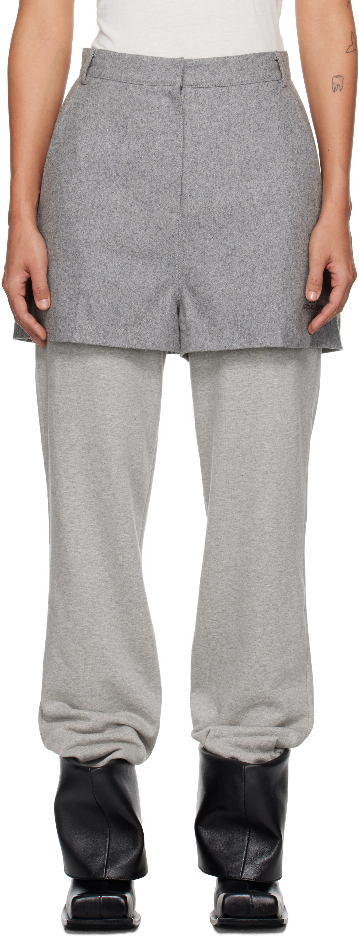 Gray Jersey Combi Sweatpants