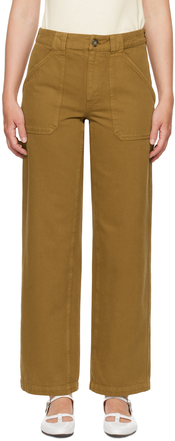 Shop Apc Brown Sidney Trousers In Cag Tobacco