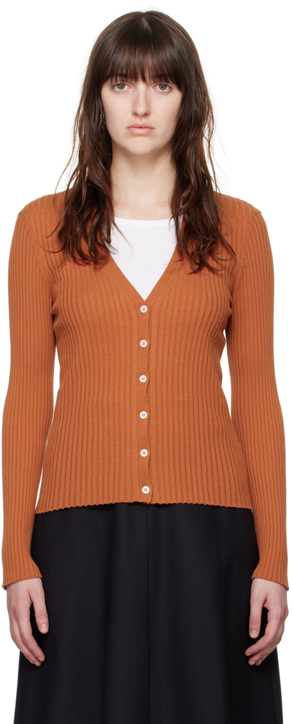 Apc Orange Katie Holmes Edition Ambre Cardigan In Gaf Terracotta