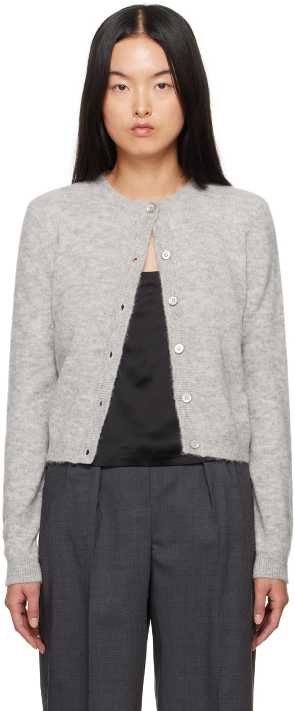 Shop Apc Gray Millie Cardigan In Plb Htd Lt Grey