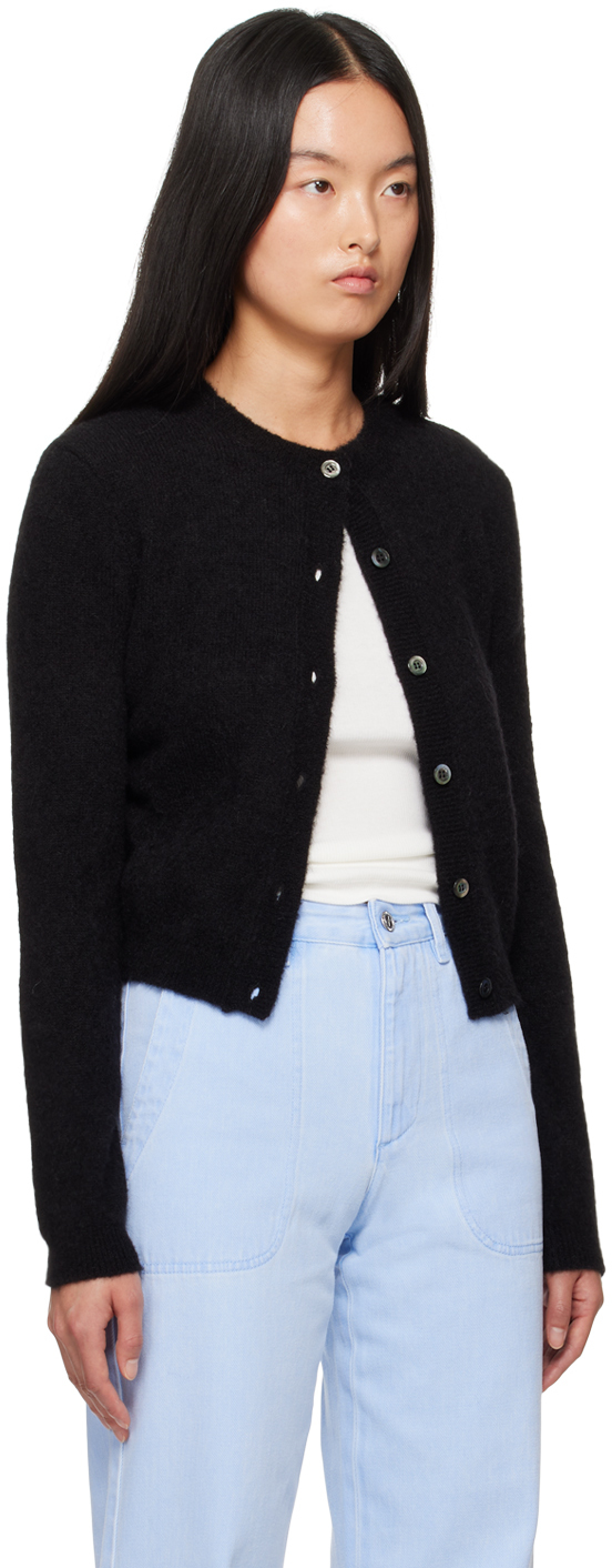 Apc A.p.c. Mila Virgin Wool Cardigan In Lzz Black