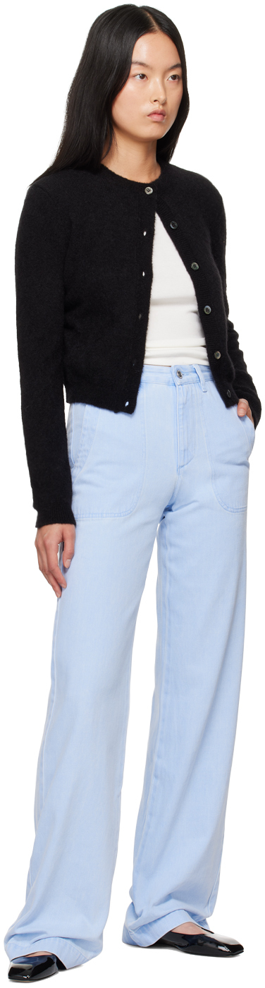 Apc A.p.c. Mila Virgin Wool Cardigan In Lzz Black