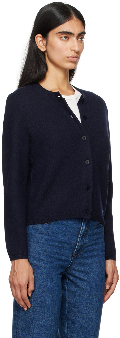 Apc Long-sleeved Knitted Cardigan In Iak Dk Navy