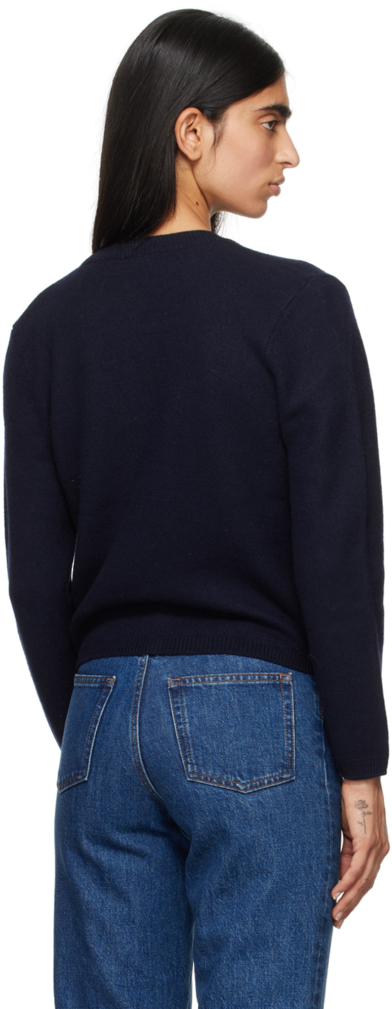 Apc Long-sleeved Knitted Cardigan In Iak Dk Navy