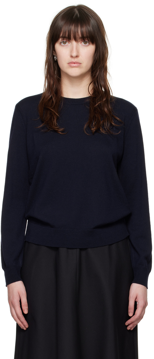 Shop Apc Navy Philo Sweater In Iak Dark Navy