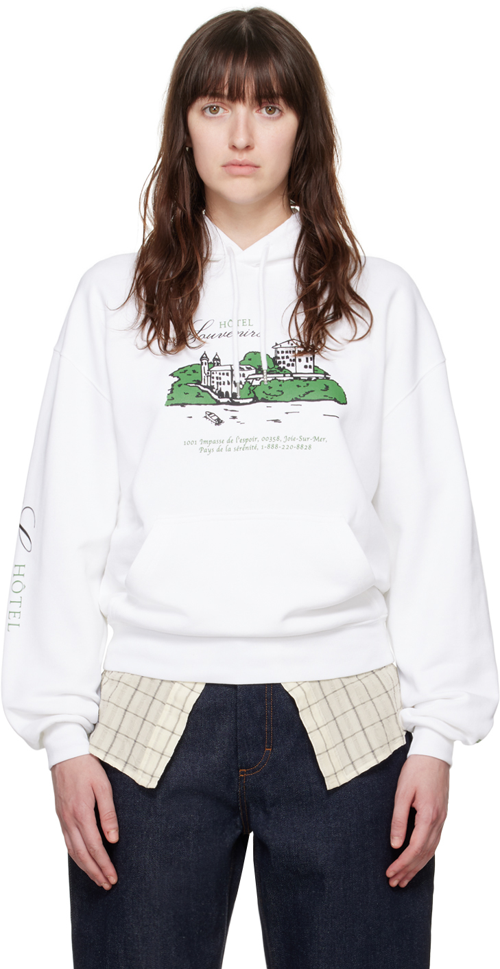 Shop Apc White Jjjjound Edition 'hôtel Souvenirs' Hoodie In Aab White