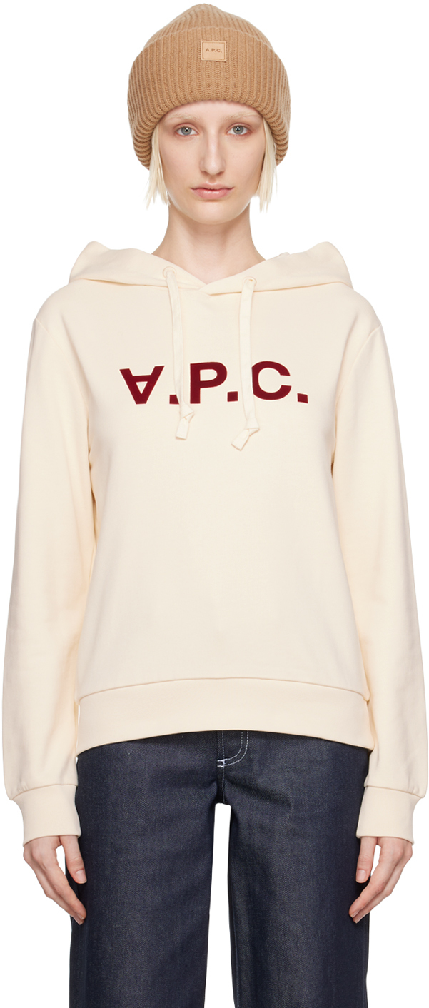 A. P.C. Off-White Standard Grand 'V. P.C.' Hoodie