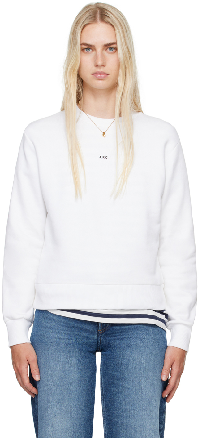 A. P.C. Gray Boxy Printed Micro Logo Sweatshirt