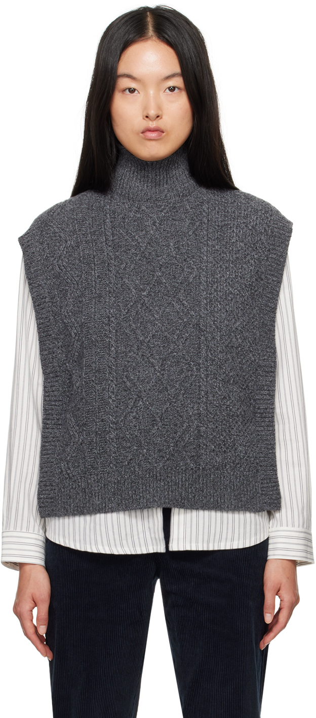 Shop Apc Gray Cameron Vest In Plc Htd Anthrct