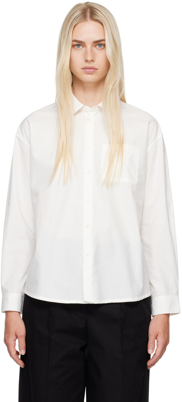 Shop Apc Off-white Boyfriend Shirt In Aab White