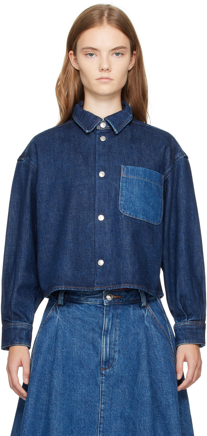 A. P.C. Navy Bella Denim Overshirt