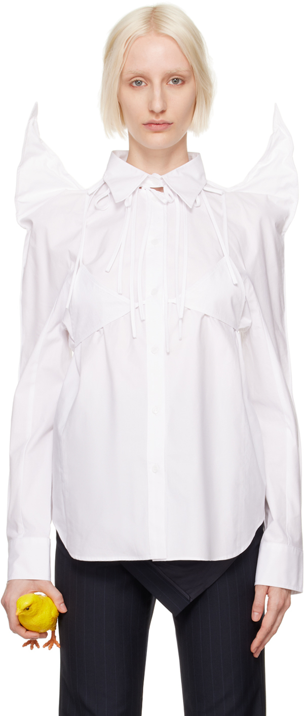 White Rabbit Ear Oversized Shirt