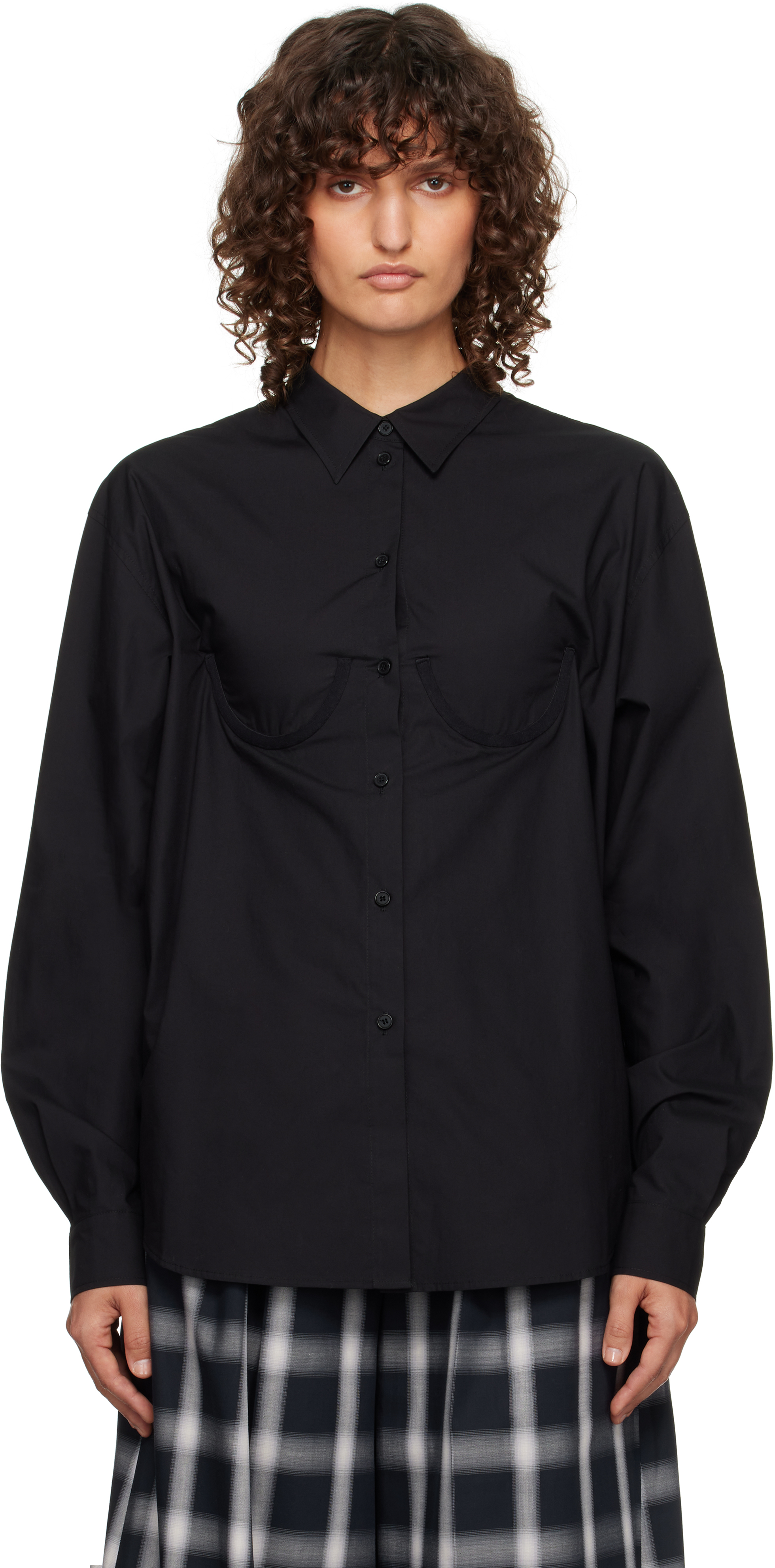 PUSHBUTTON BLACK BRA DETAIL SHIRT 