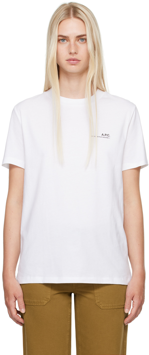 Shop Apc White Standard Item T-shirt In Aab White