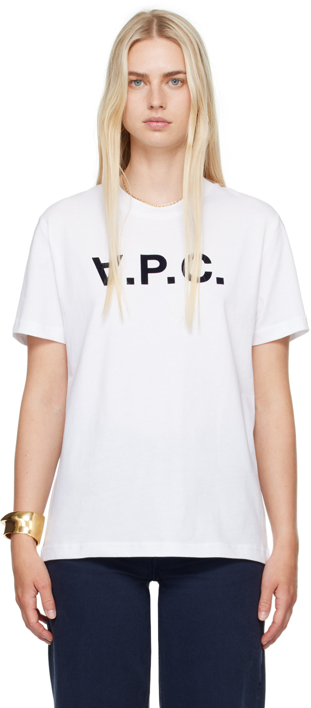 A. P.C. Navy Standard Grand 'V. P.C.' T-Shirt