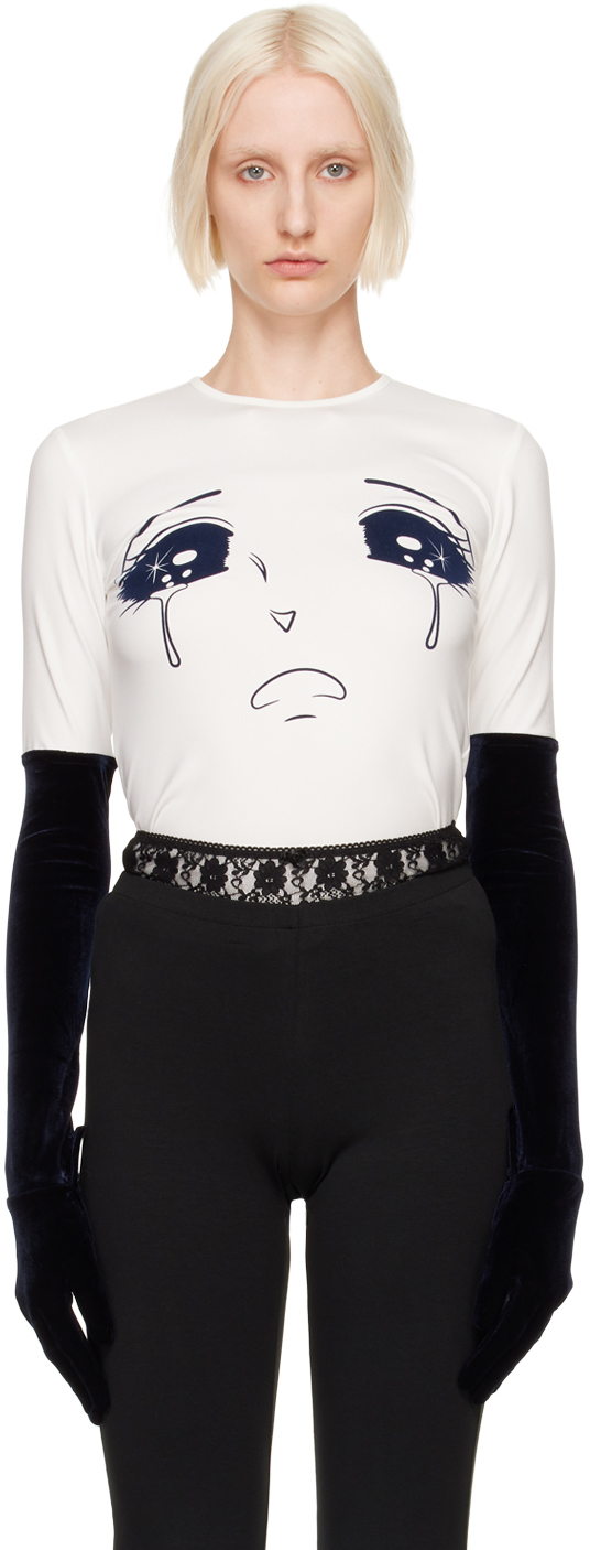 White Velvet Glove Crying Girl Long Sleeve T-Shirt