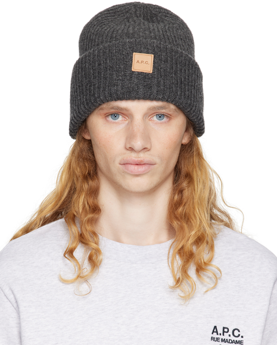 Shop Apc Gray Michele Knit Beanie In Plc Heathered Anthra