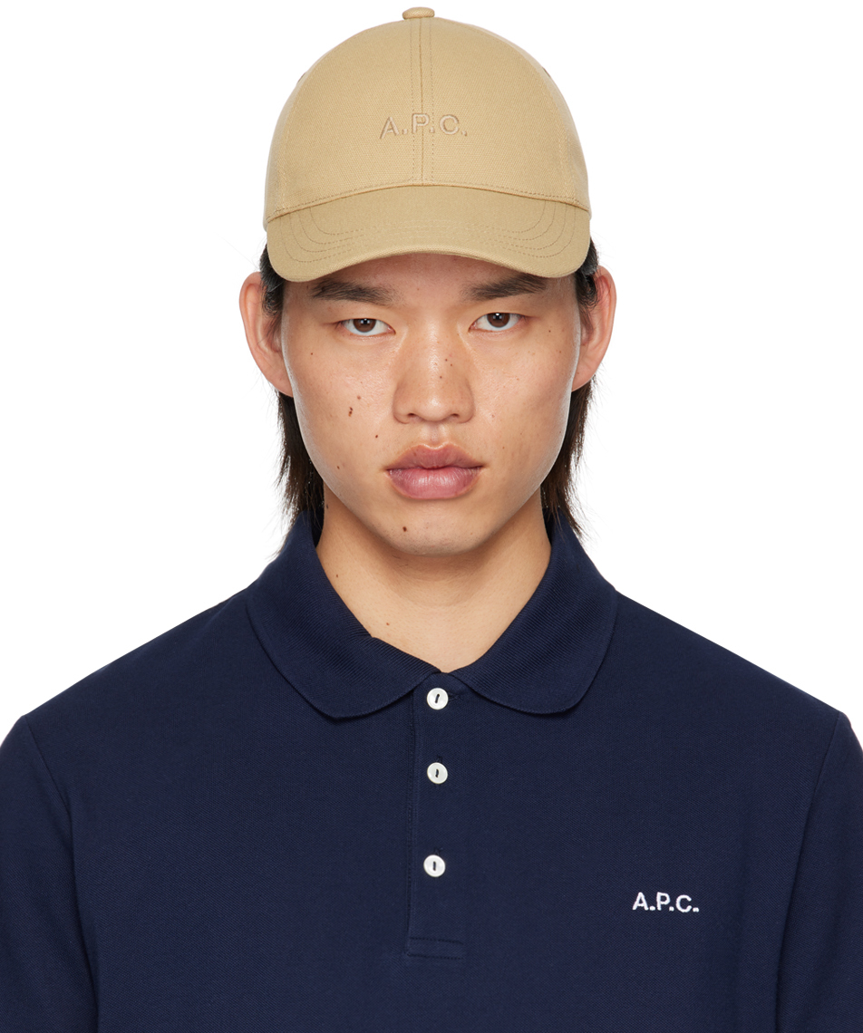 Shop Apc Beige Charlie Baseball Cap In Bac Dark Beige