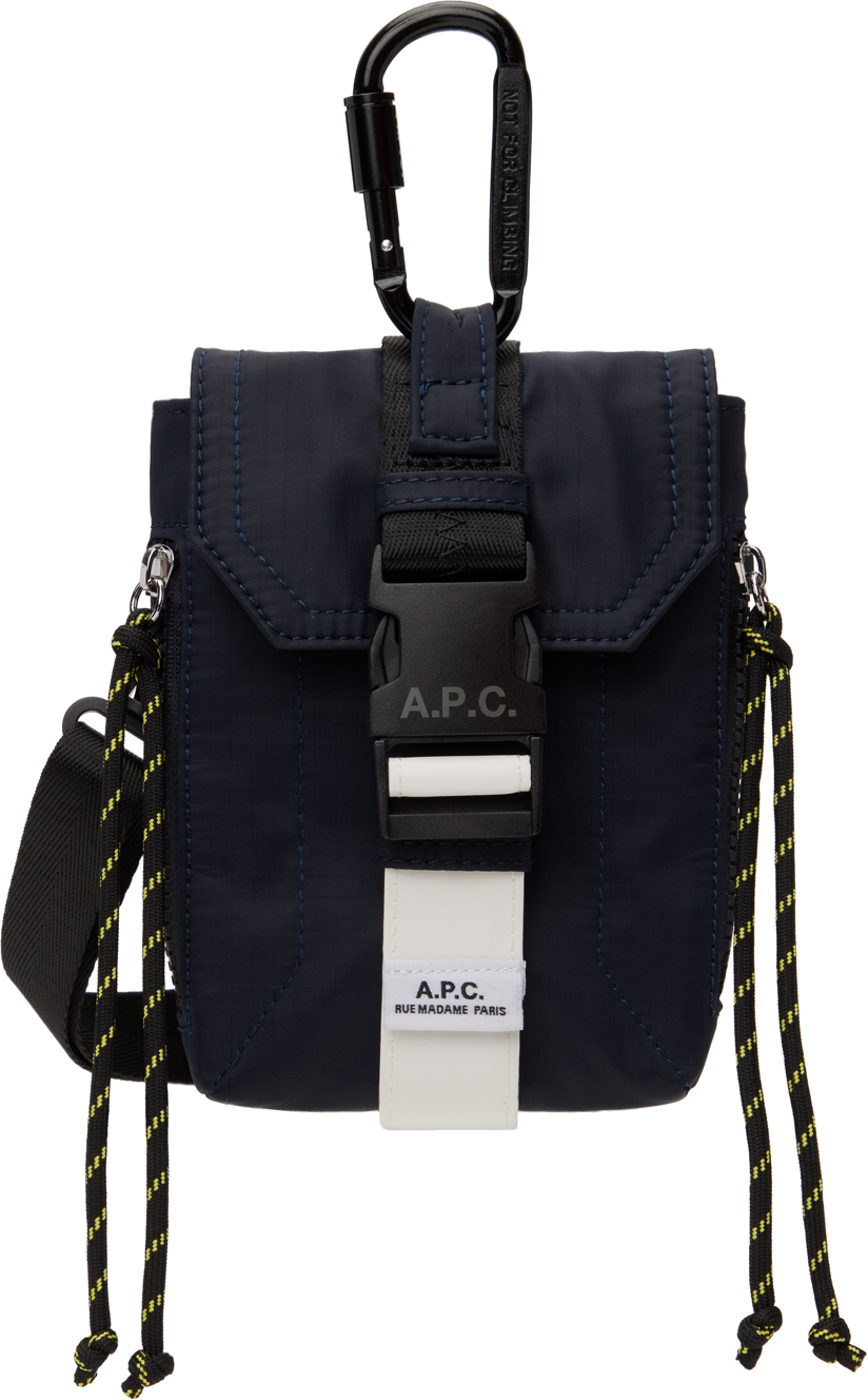 Shop Apc ネイビー Trek ネックポーチ In Iak Dark Navy