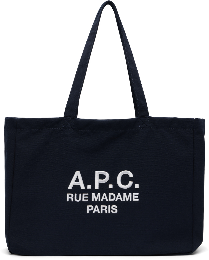 Shop Apc ネイビー Diane Rue Madame ショッピングトート In Iak Dark Navy