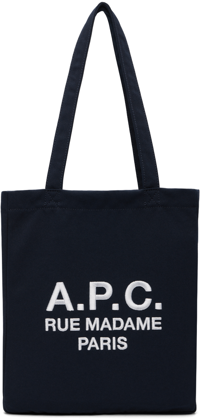 Shop Apc ネイビー Lou Rue Madame ショッピングトート In Iak Dark Navy