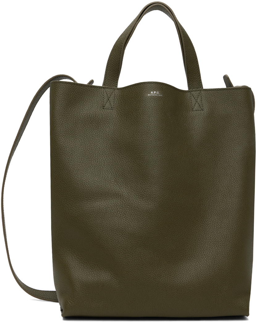 A. P.C. Khaki Maiko Medium Shopper Tote