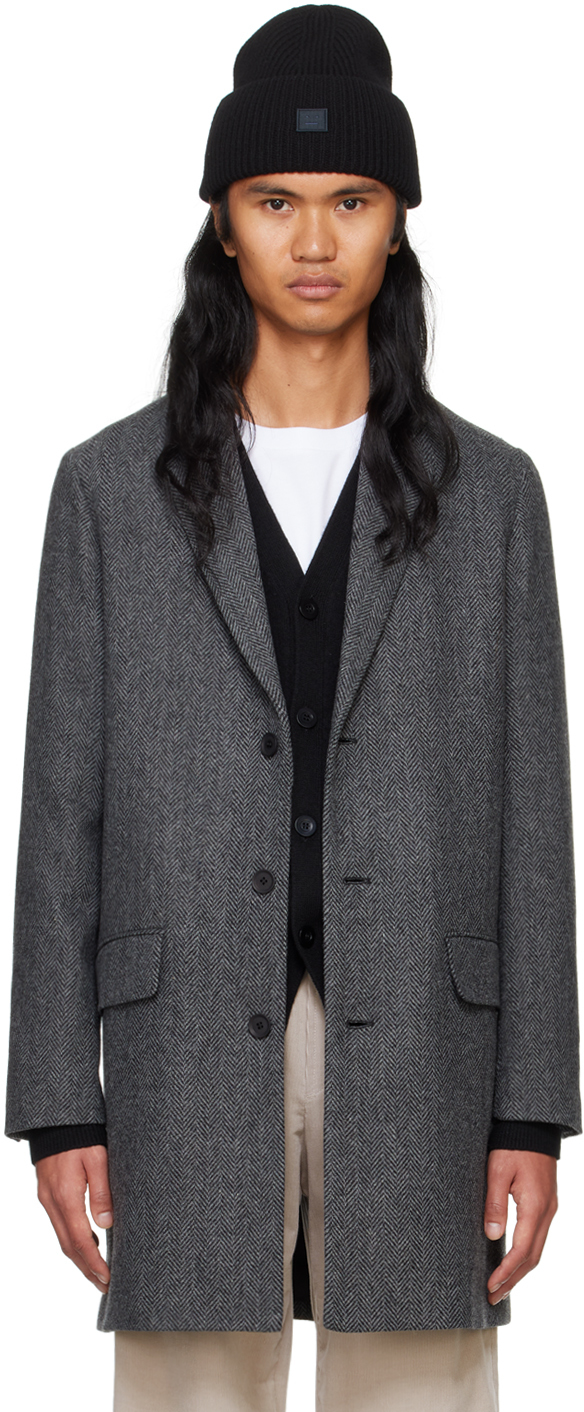 Shop Apc Gray Visconti Coat In Lad Anthracite