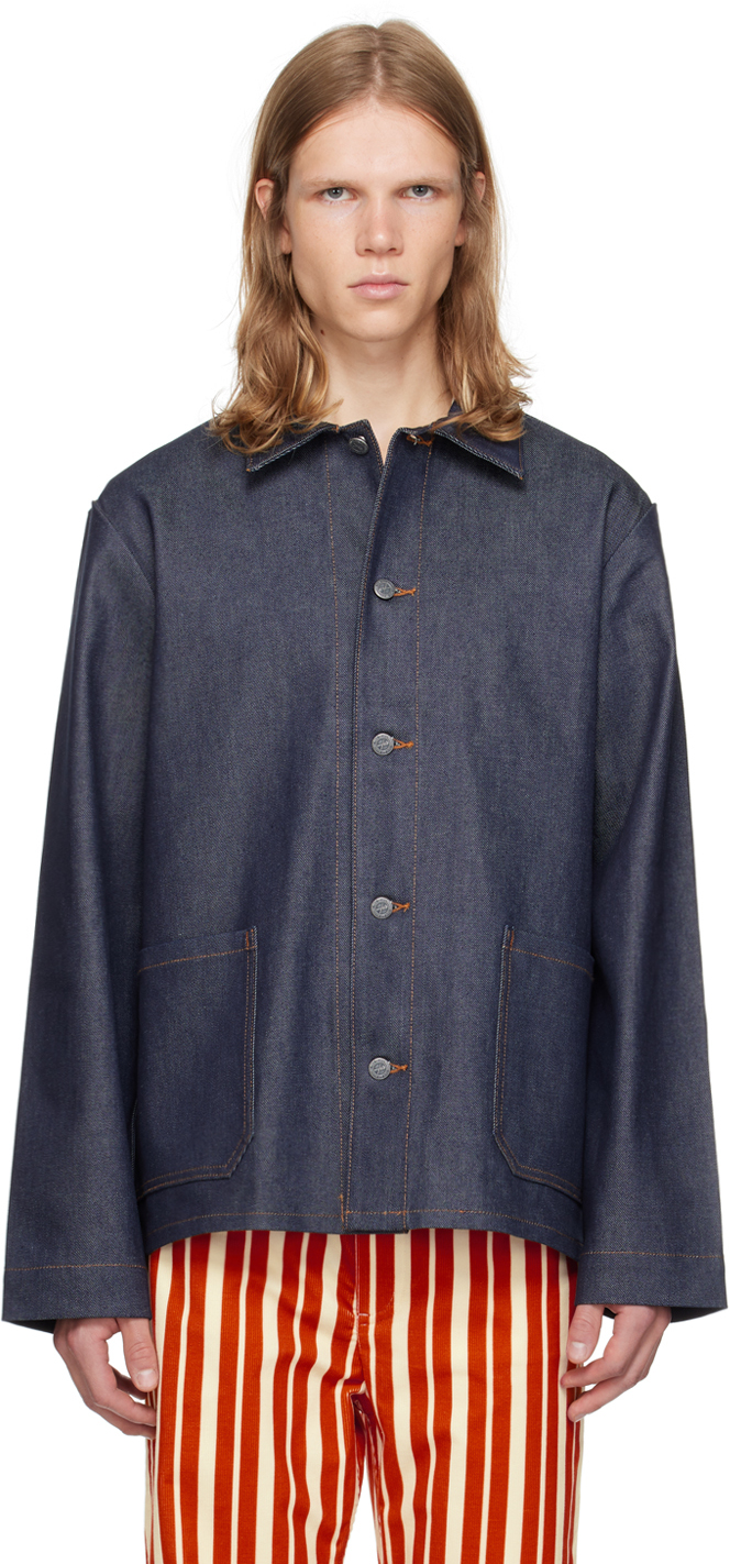 Shop Apc Indigo Kerlouan Denim Jacket In Iai Indigo