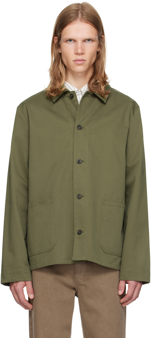 Shop Apc Khaki Kerlouan Jacket In Jac Military Kaki