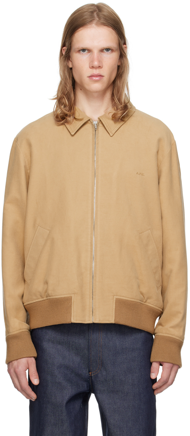 Shop Apc Tan Gilles Bomber Jacket In Baa Beige