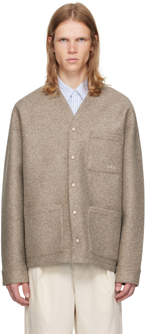 A. P.C. Beige Aurelien Cardigan