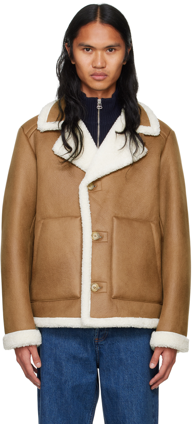 A. P.C. Tan Finn Faux-Shearling Jacket