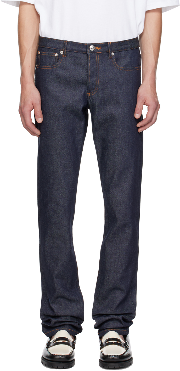 Shop Apc Indigo Petit New Standard Jeans In Ial Washed Indigo