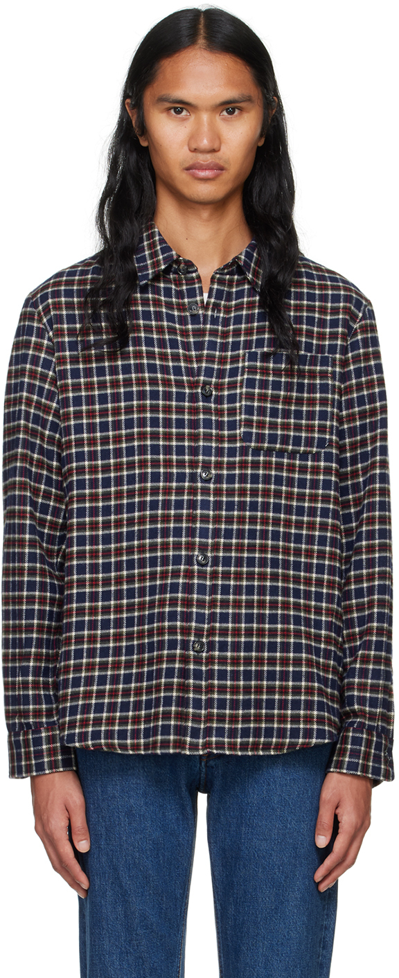 A.P.C - UOMO  A.P.C.: Navy Mathias Denim Shirt | SSENSE