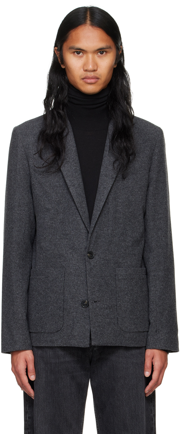 Shop Apc Gray Luc Blazer In Plc Heathered Anthra