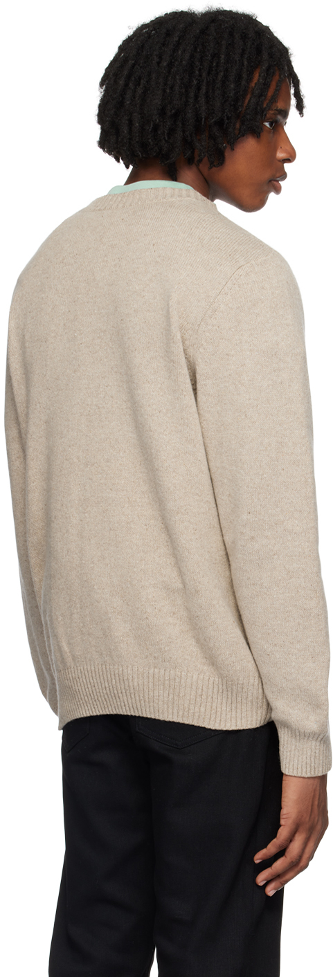 Shop Apc Beige Lucien Sweater In Aae Mastic