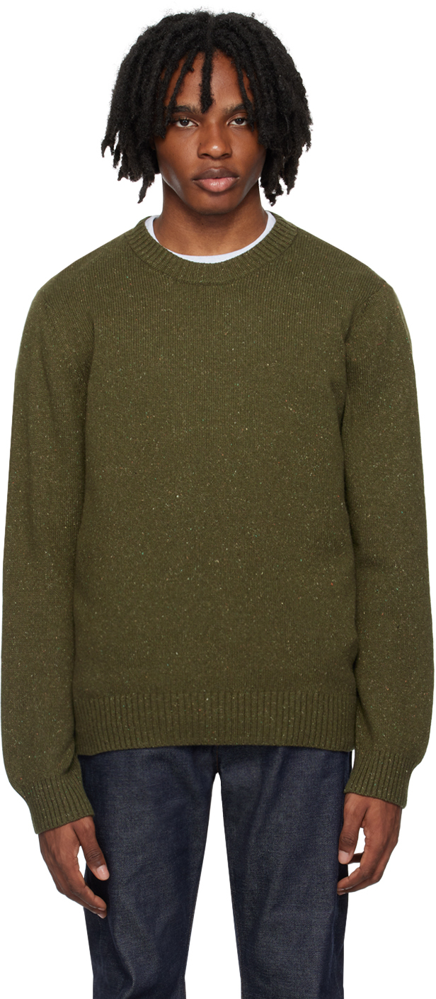 Apc Khaki Lucien Sweater In Jaa Kaki