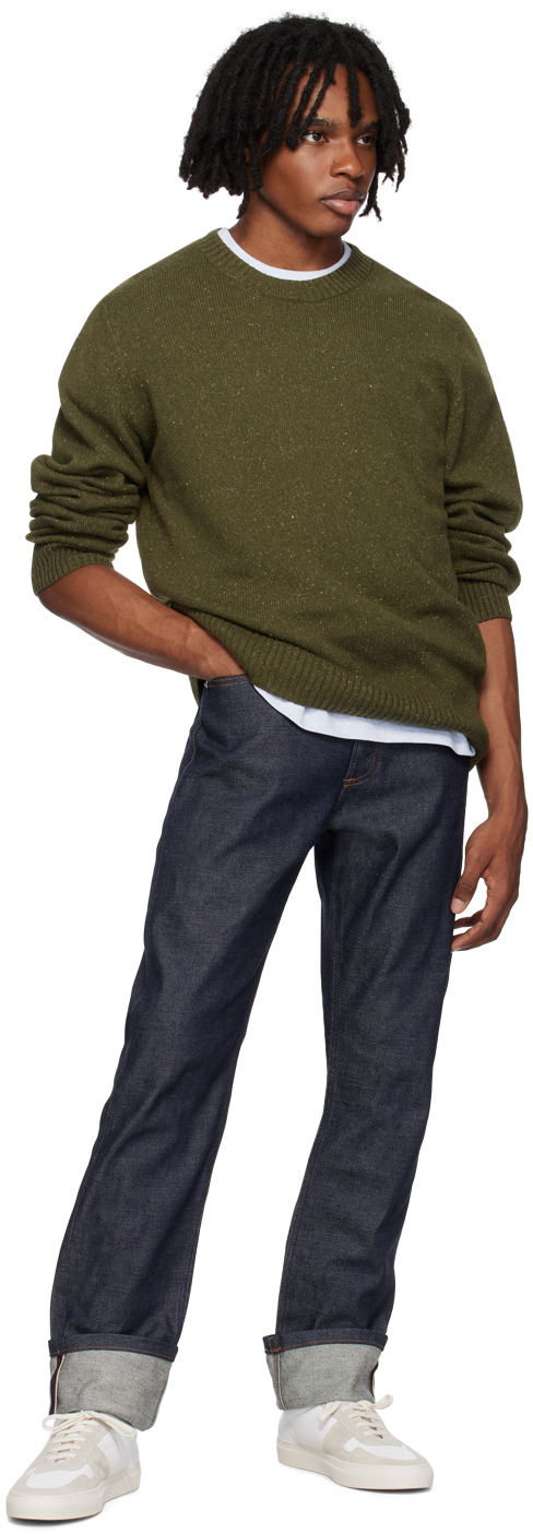 Apc Khaki Lucien Sweater In Jaa Kaki
