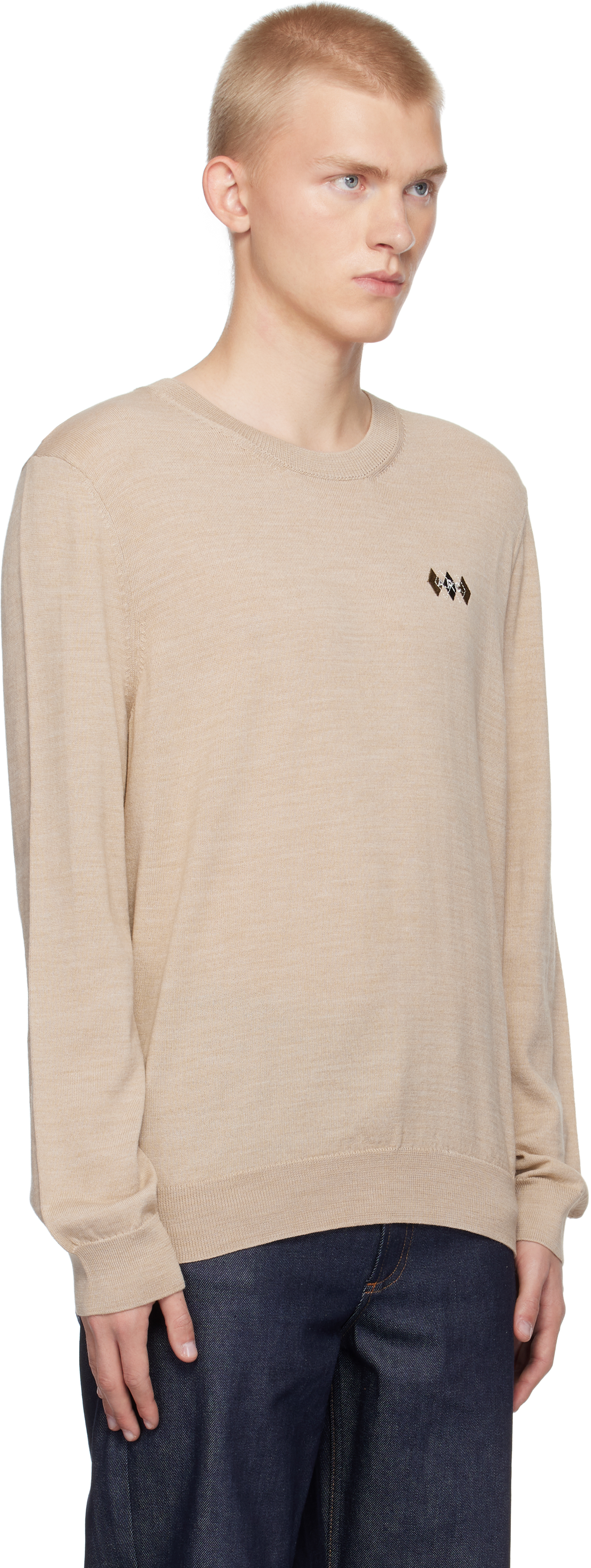 Apc Beige Rory Sweater In Pbc Heathered Beige