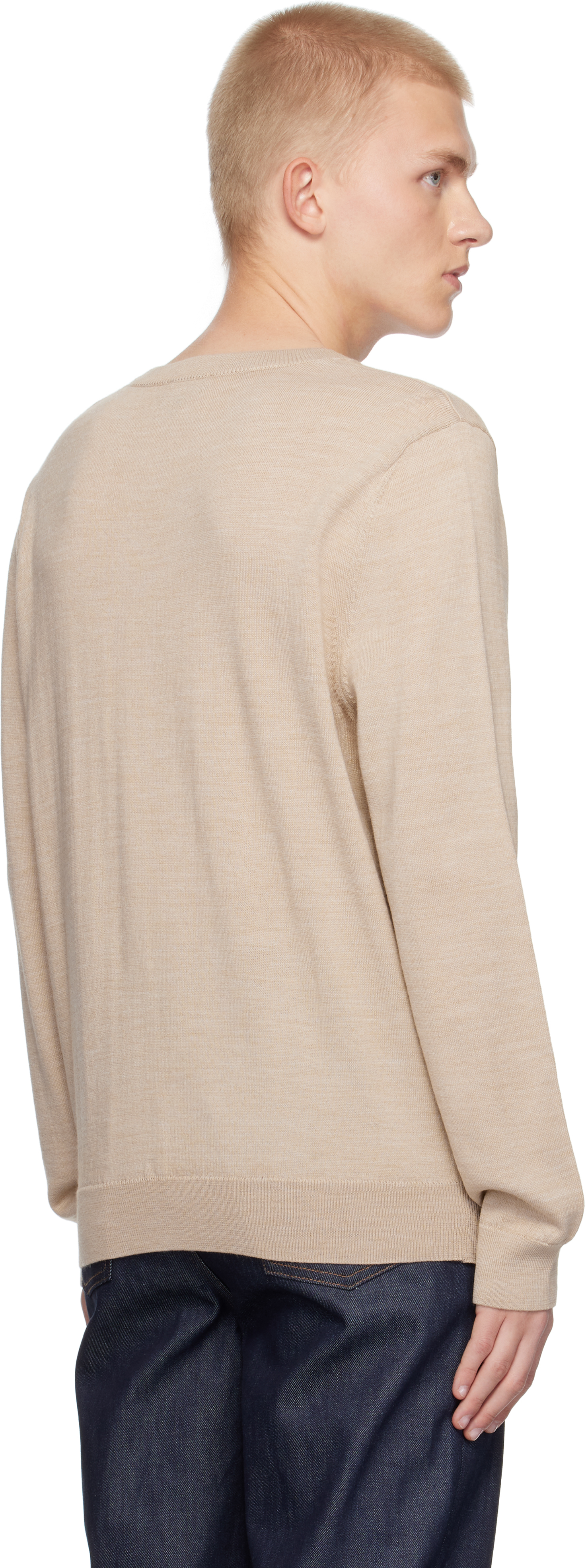 Apc Beige Rory Sweater In Pbc Heathered Beige