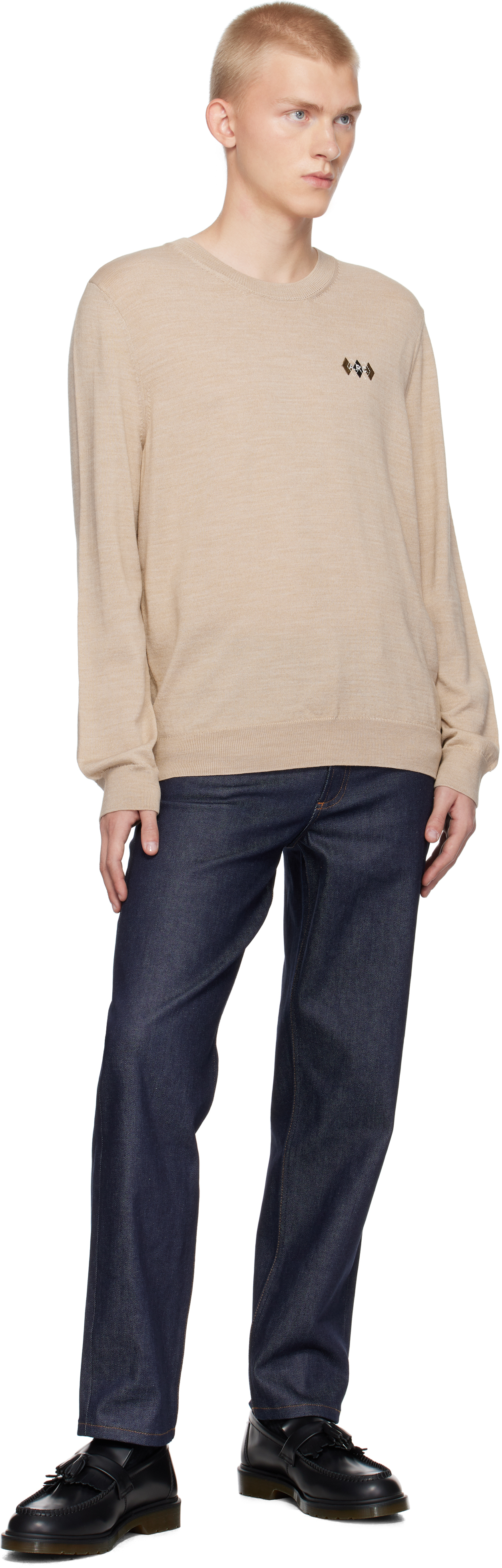 Apc Beige Rory Sweater In Pbc Heathered Beige