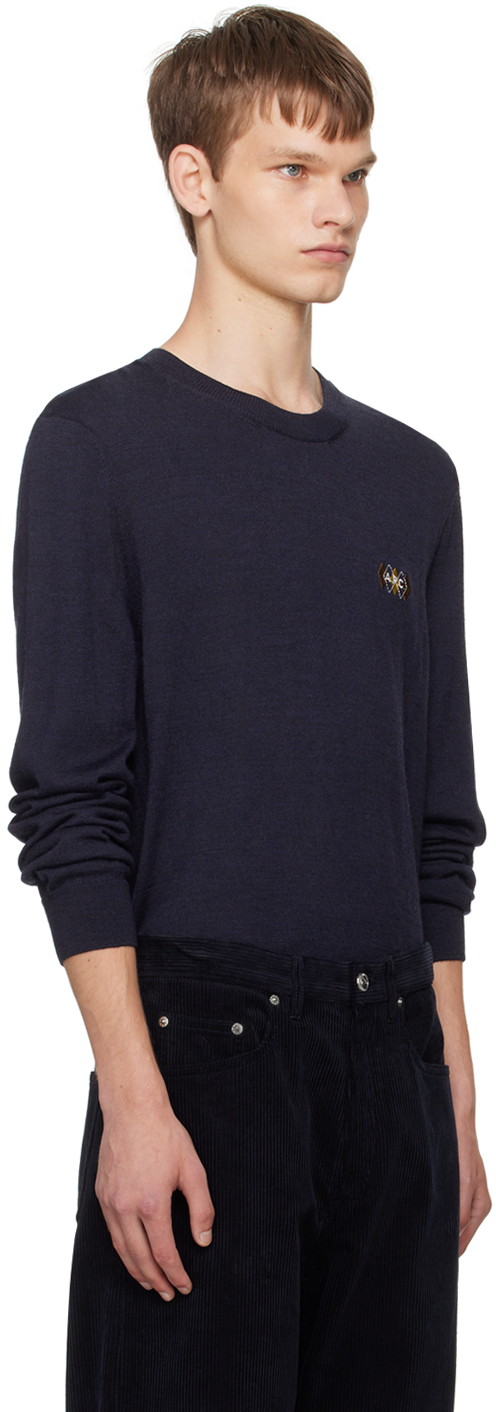 Apc Navy Rory Sweater In Iak Dark Navy