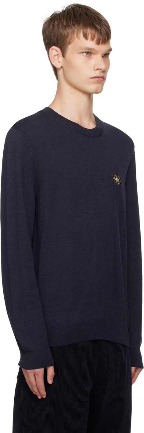 Apc Navy Rory Sweater In Iak Dark Navy