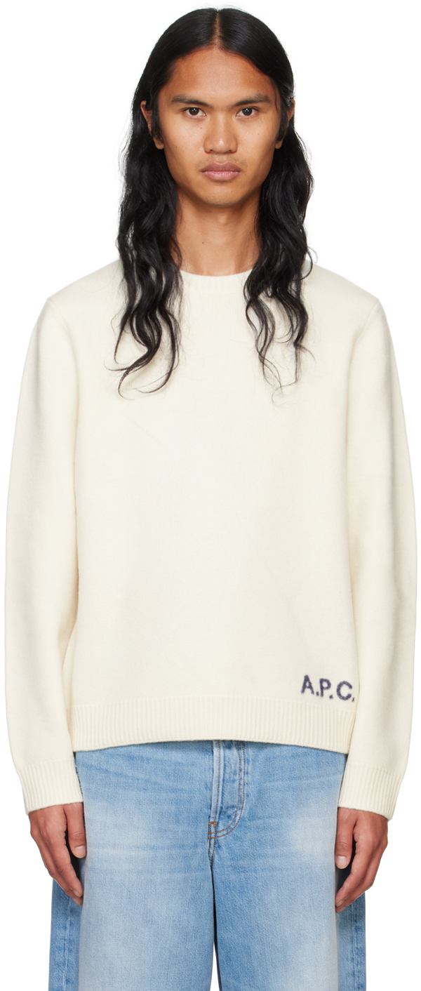 Shop Apc Off-white Edward Sweater In Aad Ecru