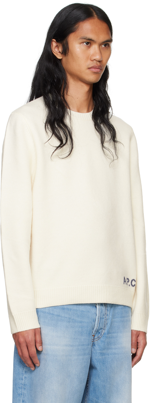 Shop Apc Off-white Edward Sweater In Aad Ecru