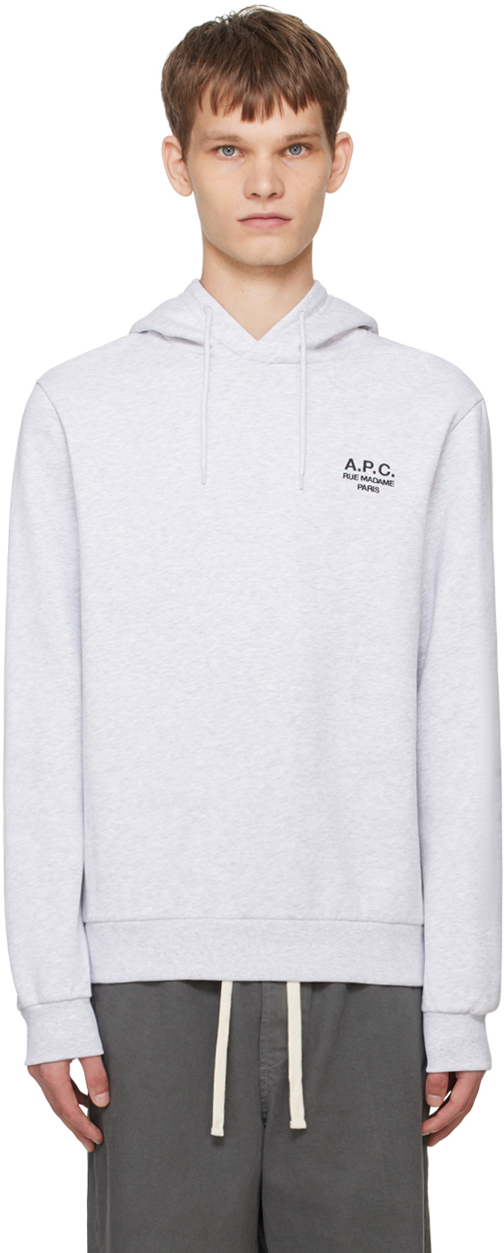 スウェット・トレーナー A.P.C. HOODIE STANDARD RUE MADAME Grey A.P.C. Unisex Rue Madame Hoodie Noir Heather Grey